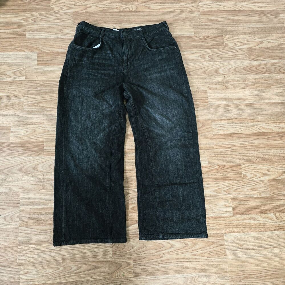 Anthropologie Pilcro Barrel Leg Jeans Women's Size 31 Black High-Rise